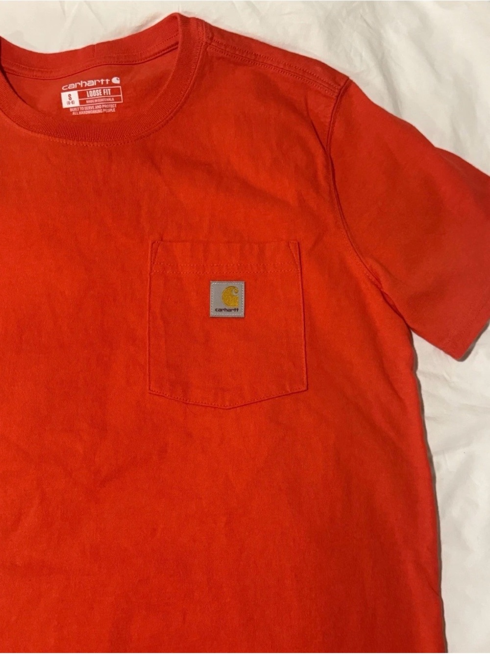 Carhartt Mens Work Pocket Tee Shirt Green / Red Loose Fit Lot of 2 Size Small - Picture 5 of 9